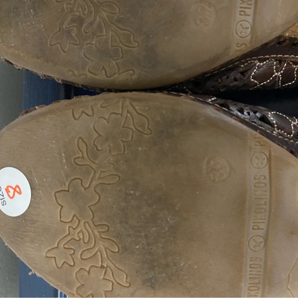 Pikolinos Brown Leather Peep-Toe Sandals size 8 - Picture 5 of 7